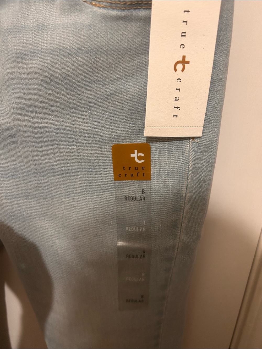 Size 8 NWT True Craft light wash, Mid-Rise Skinny Denim Jeans - Picture 6 of 10
